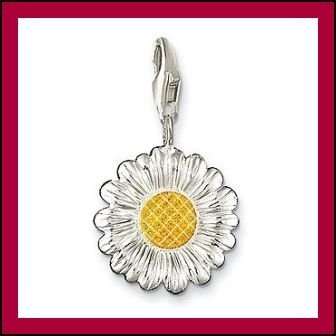 925 Silver Chrysanthemum Charm with Clasp